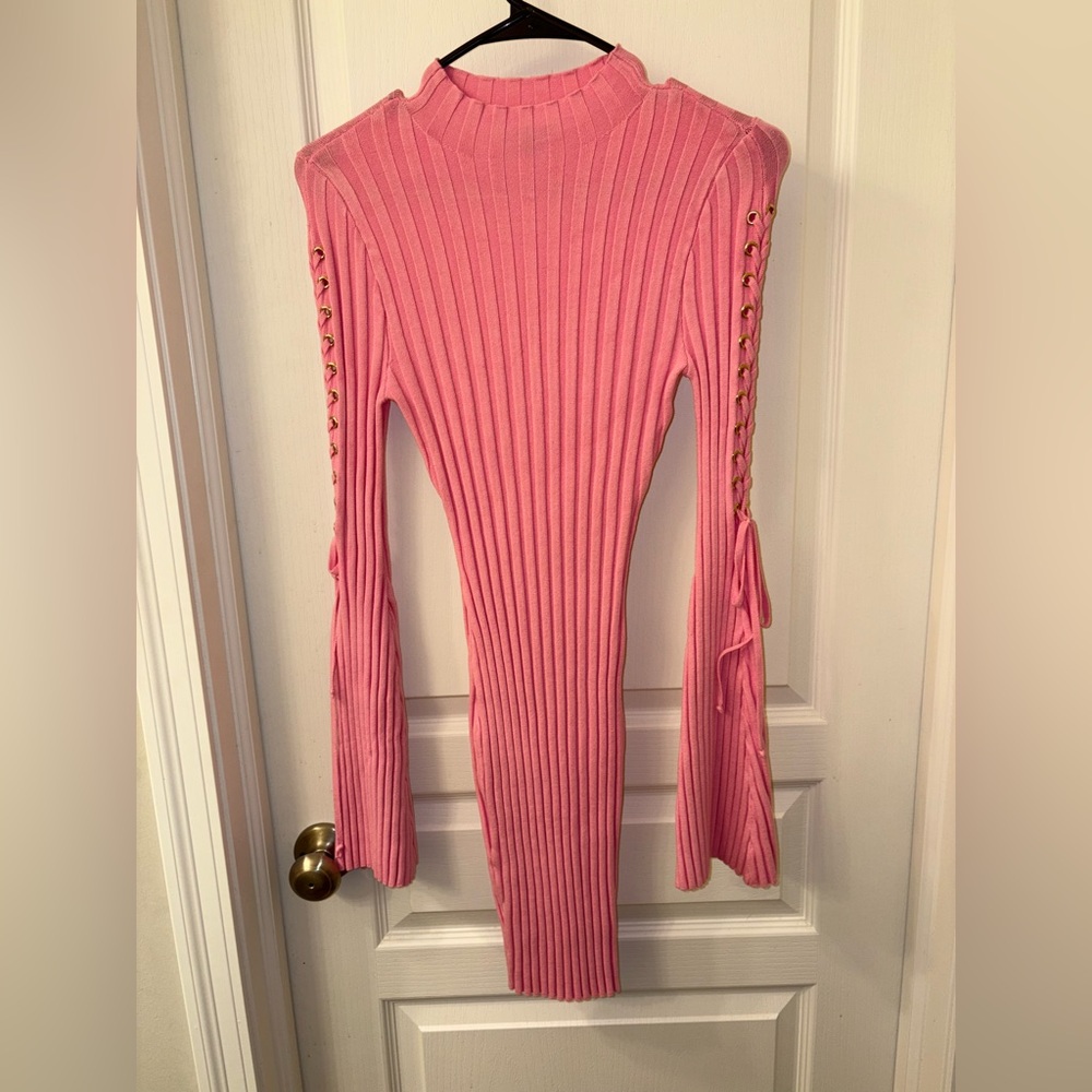 Fashion Nova pink sweater dress
